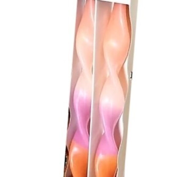 Bouffants & Broken Hearts Dip Artisans Twisted Taper Candles Pink Coral Orange - Picture 3 of 3